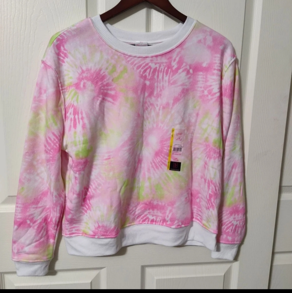 Sweater Pink & green abstract